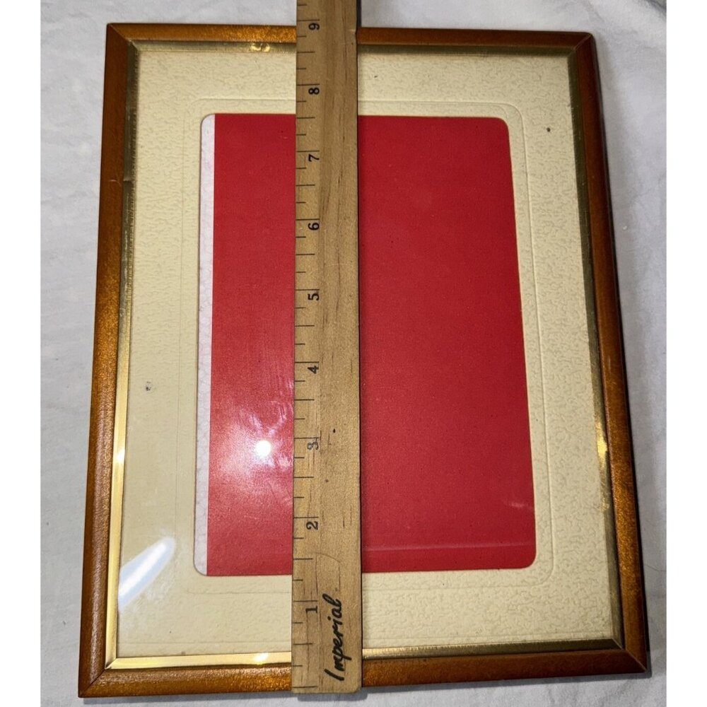 Vintage Wood Brass Vanity Picture Frame Danish Bedside Dresser - Picture 6 of 8
